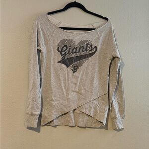 Women's Gray Graphic SF Giants Long Sleeve Top